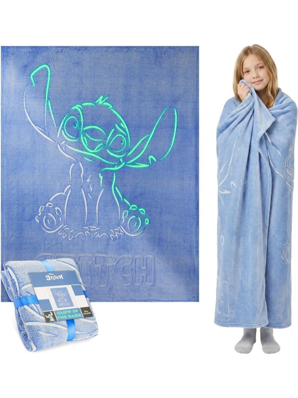 Cozy Glow in the Dark Fleece Throw Blanket 51x59” for Sofa & Bed, Perfect Gift!
